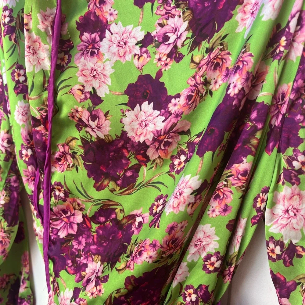 Giovanna Nicolai Silk Floral Wrap Top 40 - Picture 6 of 12